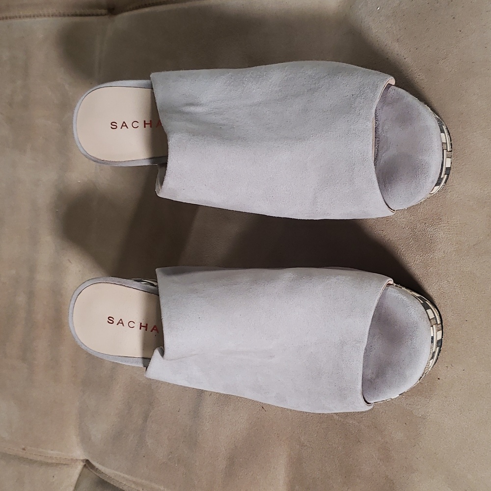 Sacha London gray suede platform clogs - Picture 2 of 6